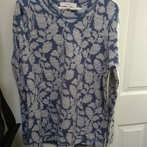 Loft long sleeve tee. XL blue and white